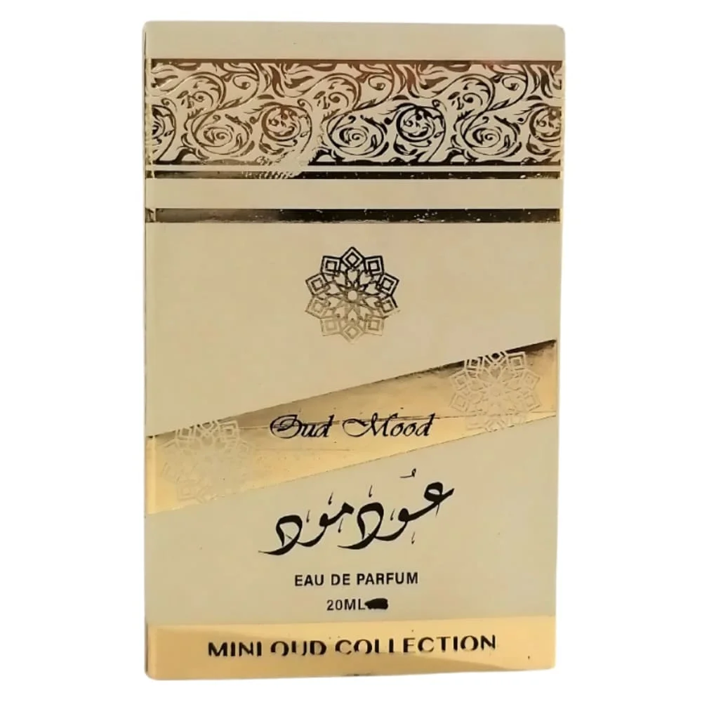 racine-vita-parfums-fares-oud-mini-20ml.jpg Étui crème et doré Oud Mood eau de parfum 20 ml calligraphie arabe