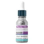 Flacon verre transparent Racine-Vita sérum niacinamide zinc avec bouchon compte-gouttes