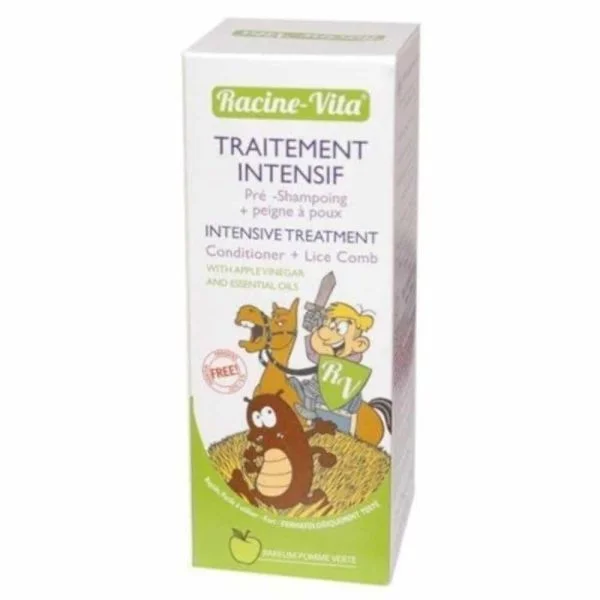 Boîte illustrée Racine-Vita soin intensif pré-shampoing 250 ml avec peigne