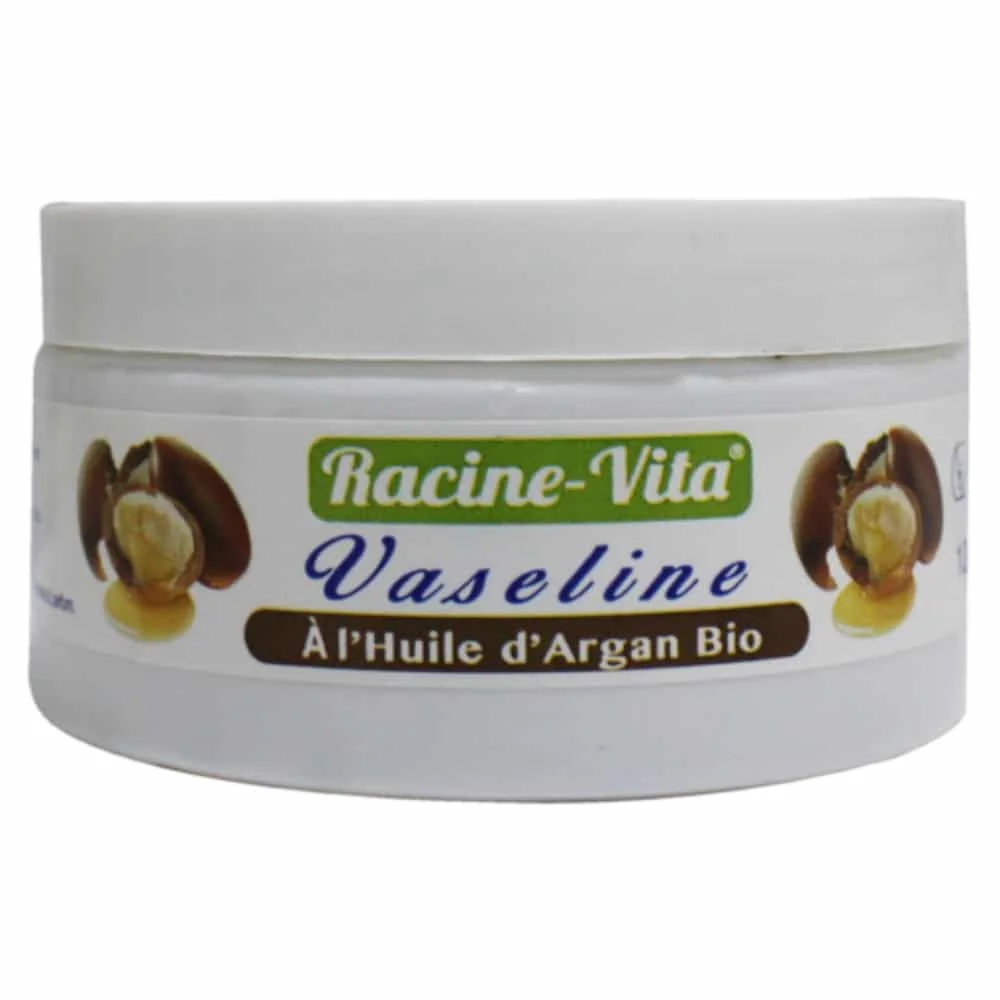 racine-vita-vaseline-huile-d-argan-120g.jpg Pot blanc vaseline Racine-Vita à l'huile d'argan bio noix d'argan