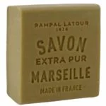 Cube de savon de Marseille vert Rampal Latour extra pur 150 g, mention gravée