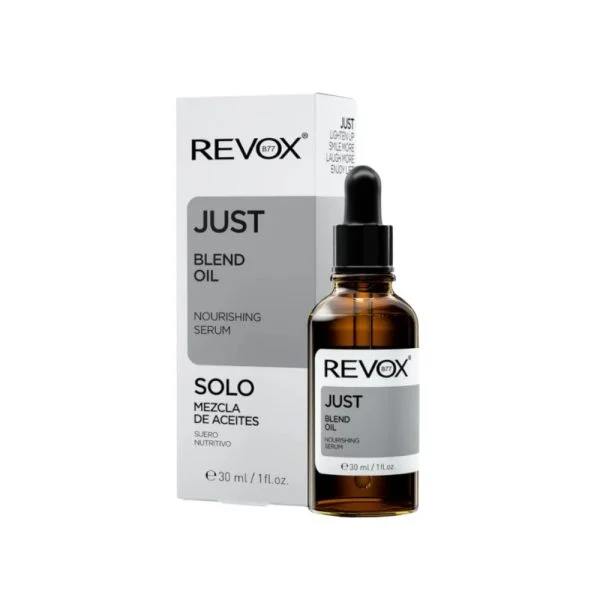 Flacon ambré à pipette et étui gris Revox B77 JUST Blend Oil 30 ml