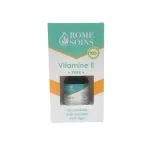 Étui turquoise Rome Soins sérum vitamine E pure 15 ml, flacon visible