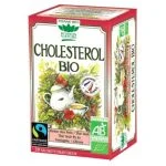 Étui rouge Romon Nature Tisane Cholestérol bio, label Fairtrade Max Havelaar