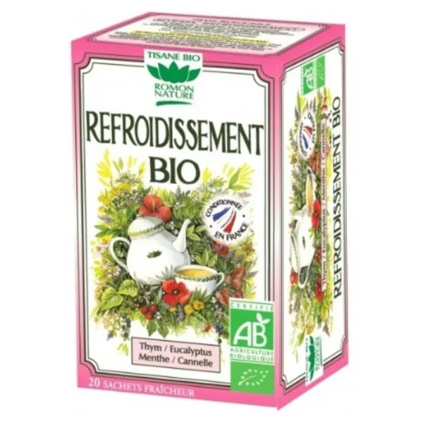 Romon Nature Tisane Refroidissement Thym, Eucalyptus, Menthe Et Cannelle Sachets Bio 20u