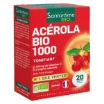 Boîte rouge Santarome Bio Acérola 1000 tonifiant, 20 comprimés à croquer