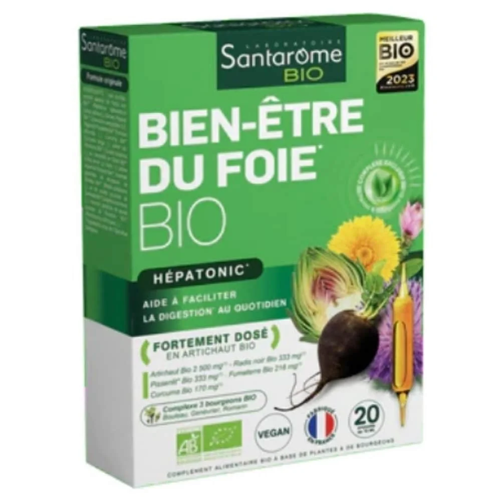 santarome-bio-bien-etre-du-foie-hepatonic-ampoules-20u.jpg Boîte verte Santarome Bio Bien-Être du Foie Hépatonic, 20 ampoules buvables