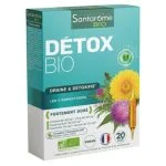 Boîte bleu turquoise Santarome Bio Détox draine et détoxifie, 20 ampoules