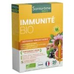 Boîte jaune Santarome Bio Immunité défenses immunitaires, 20 ampoules buvables