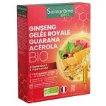 Boîte rouge Santarôme Bio Ginseng Gelée Royale Guarana Acérola, 20 ampoules