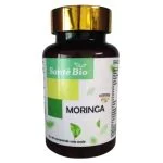 Pilulier ambré à bouchon doré Santé Bio Moringa, quatre-vingt-dix comprimés