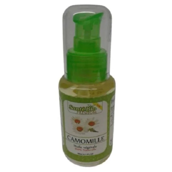 Flacon pompe transparent d'huile végétale de camomille Santé Bio Premium 50 ml