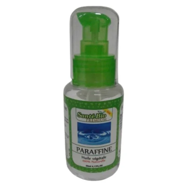 Flacon pompe transparent d'huile de paraffine Santé Bio Premium 50 ml