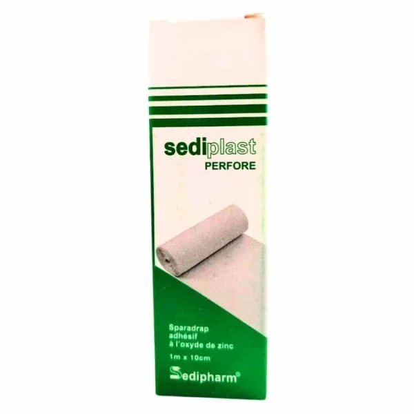 Sediplast Sparadrap Adhésif Perforé À L’oxyde De Zinc Blanc 1mx10cm 1u