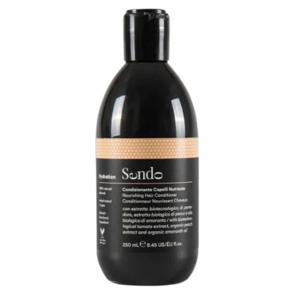 Flacon noir Sendo Hydration, après-shampoing nourrissant cheveux, 250 ml