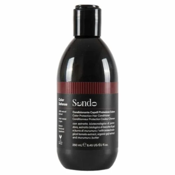 Flacon noir à bandeau rouge Sendo Color Defense, après-shampoing 250 ml
