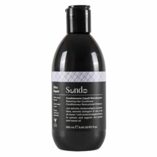Flacon noir Sendo Ultra Repair, après-shampoing restructurant cheveux, 250 ml