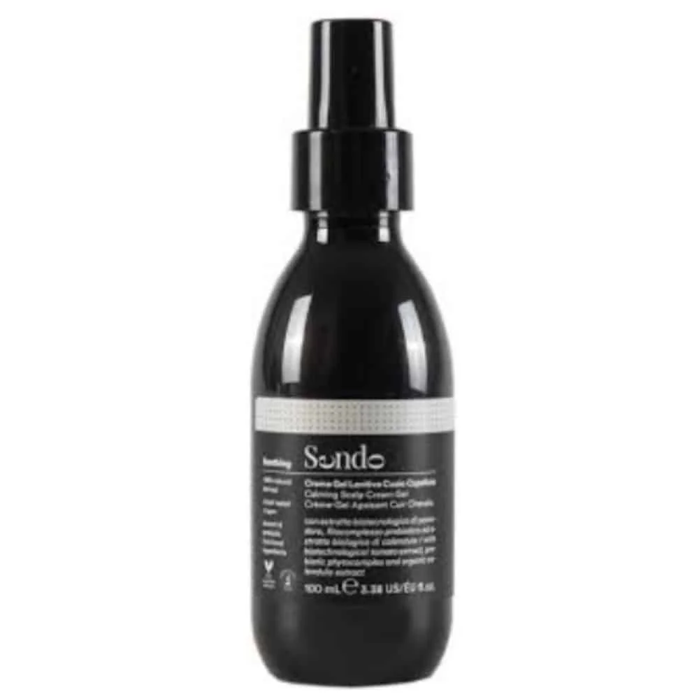 sendo-creme-gel-apaisant-cuir-chevelu-100ml.jpg Flacon pompe noir Sendo Soothing, crème-gel apaisant cuir chevelu 100 ml
