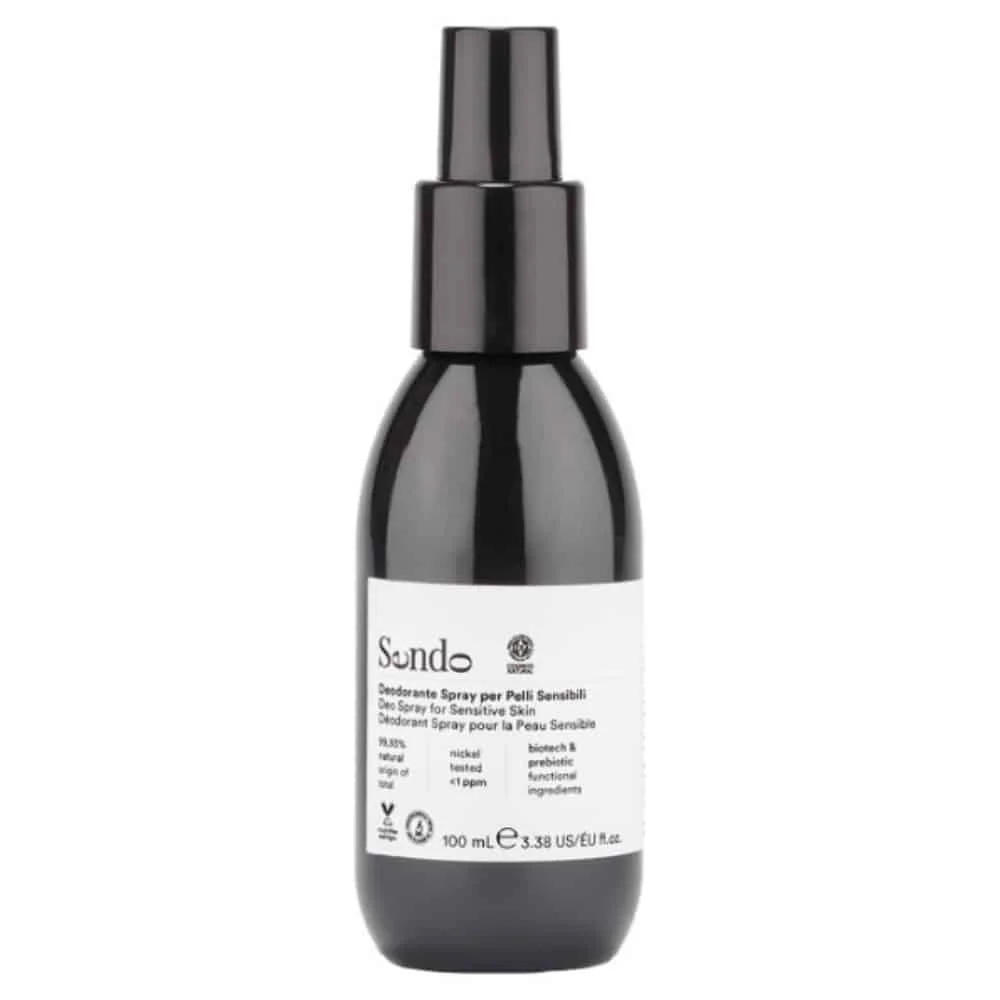sendo-deodorant-spray-peau-sensible-100ml.jpg Flacon spray gris foncé Sendo All Care, déodorant peau sensible 100 ml