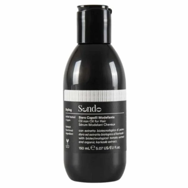 Flacon noir à bandeau blanc Sendo Styling, sérum modelant cheveux 150 ml