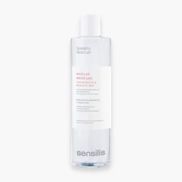 Flacon transparent Sensilis Micellar Water AR, eau micellaire visage et yeux 400 ml