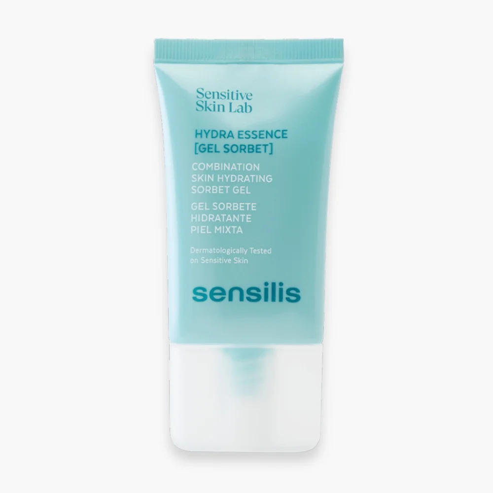 sensilis-hydra-essence-gel-sorbet-hydratant-40ml.jpg Tube bleu clair Sensilis Hydra Essence, gel sorbet hydratant visage 40 ml