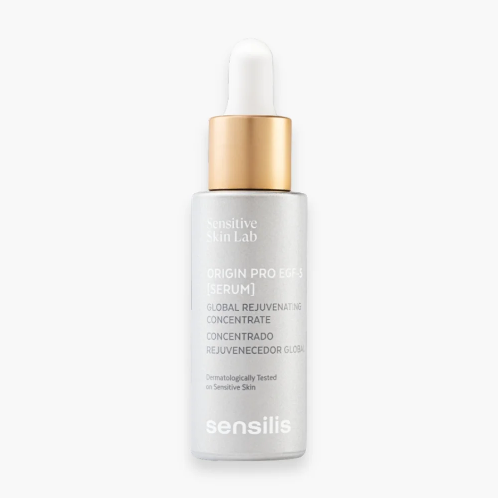 sensilis-origin-pro-egf-5-serum-concentre-rajeunissant-regenerant-30ml.jpg Flacon gris compte-gouttes doré Sensilis Origin Pro EGF-5 Serum, 30 ml