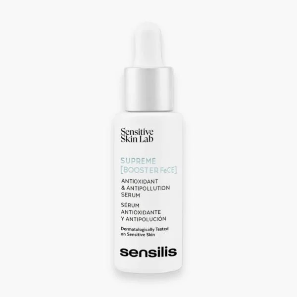 Flacon blanc compte-gouttes Sensilis Supreme Booster FeCE, sérum antioxydant 30 ml
