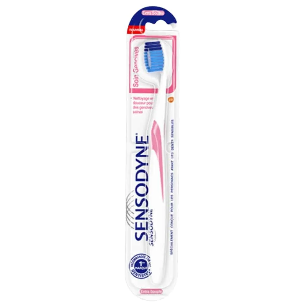 sensodyne-brosse-a-dents-extra-souple-soin-gencives.jpg Blister brosse à dents Sensodyne Soin Gencives extra souple, manche blanc et rose