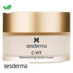 Pot de verre givré à couvercle doré Sesderma C-VIT crème hydratante visage