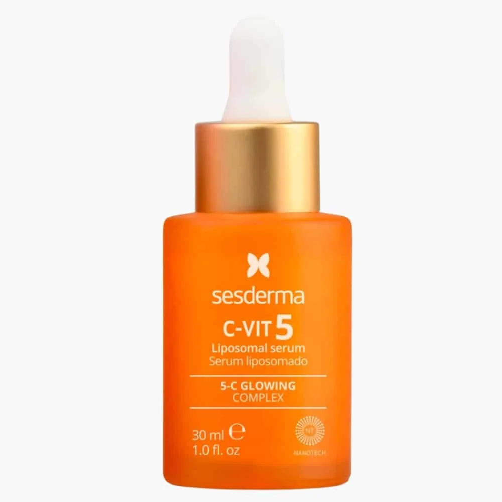 sesderma-c-vit5-serum-liposomal-complexe-eclat-30ml.jpg Flacon orange à pipette Sesderma C-Vit 5 sérum liposomal 30 ml