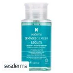 Flacon pompe turquoise Sesderma Sensyses Cleanser Sebum démaquillant 200 ml