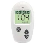 Lecteur de glycémie blanc Sinocare Safe-Accu avec écran affichant mg/dL