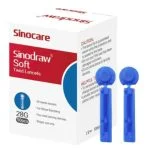 Boîte Sinocare Sinodraw Soft avec deux lancettes bleues à usage unique