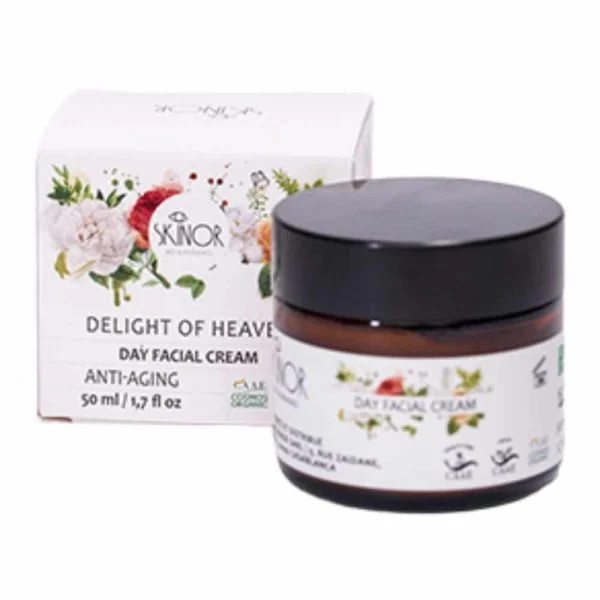 Pot ambré et étui Skinor Delight of Heaven crème de jour 50 ml