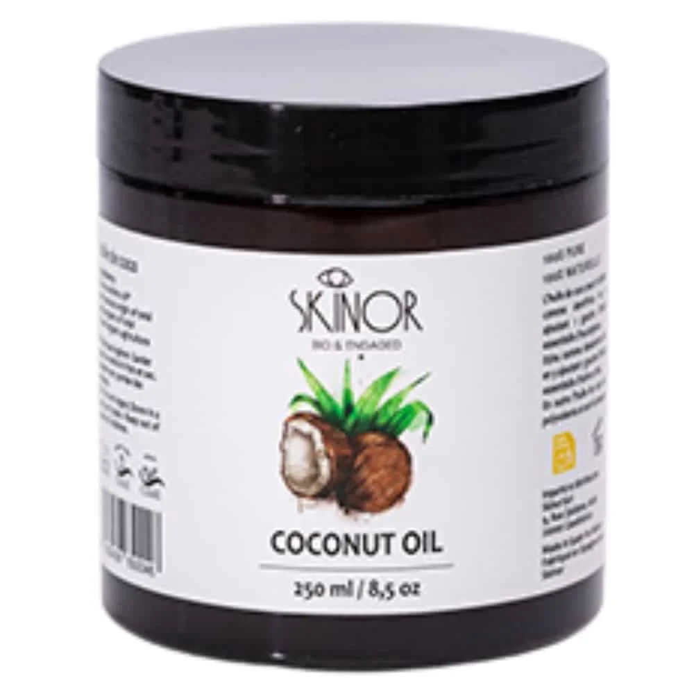 skinor-huile-de-noix-de-coco-250ml.jpg Pot ambré Skinor Coconut Oil huile de noix de coco 250 ml