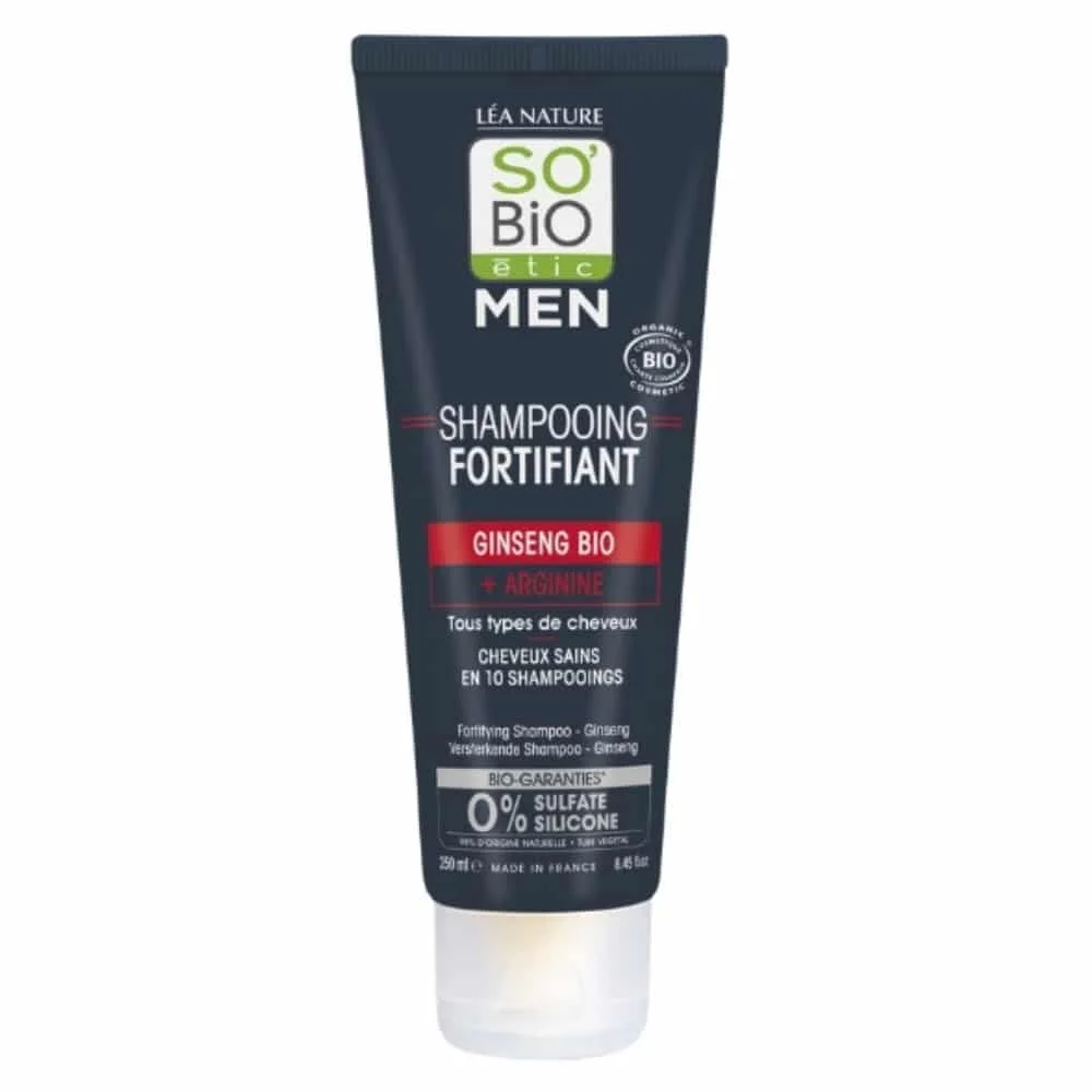 so-bio-men-shampoing-fortifiant-ginseng-et-arginine-bio-250ml.jpg Tube bleu nuit So'Bio étic Men shampooing fortifiant ginseng bio 250 ml