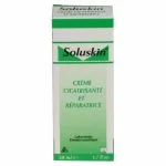 Étui vert et blanc Soluskin crème cicatrisante et réparatrice 50 ml