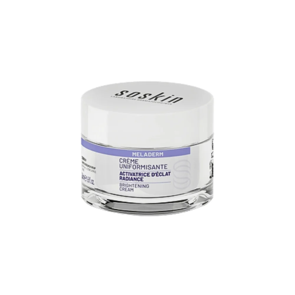 soskin-meladerm-uniformisante-50ml.jpg Pot Soskin Meladerm crème uniformisante activatrice d'éclat, couvercle blanc