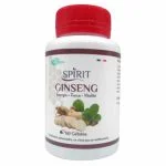 Flacon blanc bouchon rouge Spirit Ginseng 60 gélules racine de ginseng