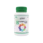 Flacon blanc Spirit B Complexe bouchon vert pastilles vitamines colorées