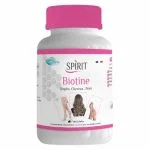 Flacon blanc Spirit Biotine bouchon rose cheveux ongles peau 60 gélules