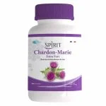 Flacon blanc Spirit Chardon-Marie bouchon violet fleurs de chardon 60 gélules