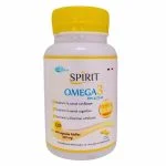 Flacon blanc Spirit Omega 3 bouchon jaune 120 capsules molles dorées