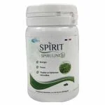 Pot blanc Spirit Spiruline Bio, illustration d'algue verte sur l'étiquette