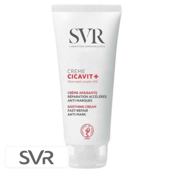 Petit tube blanc SVR Cicavit+ crème apaisante réparation accélérée 40 ml