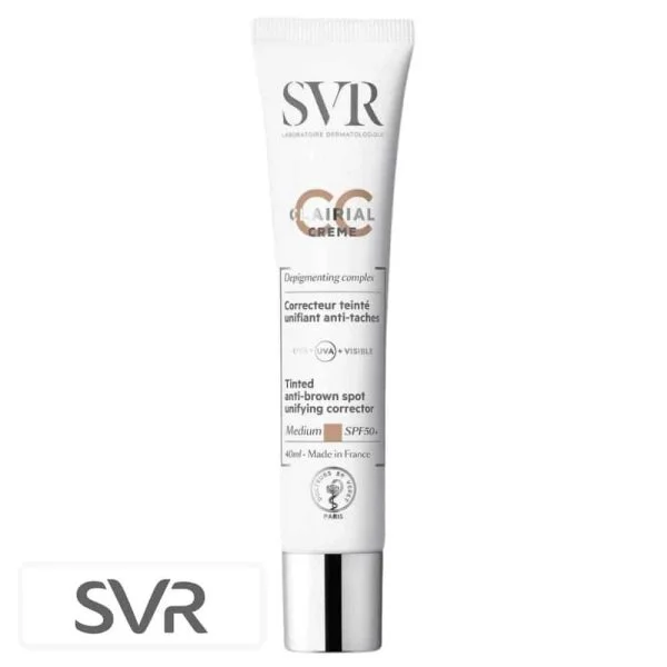 Tube blanc SVR Clairial CC Crème teinte Medium SPF50+ 40ml