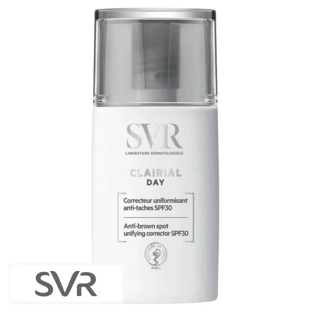 svr-clairial-day-correcteur-uniformisant-anti-taches-spf30-30ml.jpg Flacon airless blanc SVR Clairial Day correcteur uniformisant SPF30 30ml