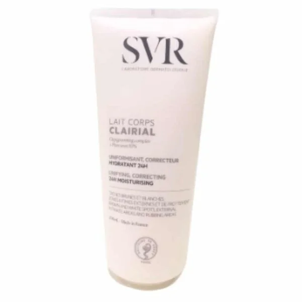Tube blanc SVR Clairial Lait Corps uniformisant correcteur hydratant 200ml