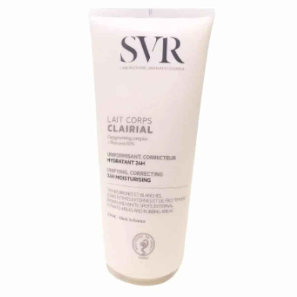 svr-clairial-lait-corps-uniformisant-correcteur-hydratant-24h-200ml.jpg Tube blanc SVR Clairial Lait Corps uniformisant correcteur hydratant 200ml